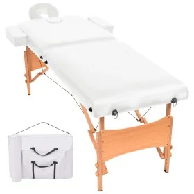 Klappbare Massageliege 2 Zonen 10 cm dick weiß von vidaXL, Massageliegen - Ref: Foro24-110150, Preis: 191,07 €, Rabatt: %