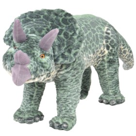 Dinosaurio triceratops de peluche de pie verde XXL