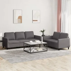 Zweiteilige Sofagarnitur aus grauem Kunstleder mit Kissen von , Sofas - Ref: Foro24-3201762, Preis: 451,51 €, Rabatt: %