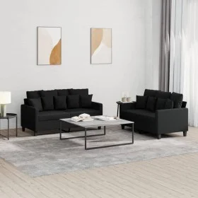 2-piece sofa set with black fabric cushions by , Sofas - Ref: Foro24-3201652, Price: 370,10 €, Discount: %