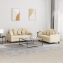 Sofa set with cushions 2 pieces cream fabric by , Sofas - Ref: Foro24-3201650, Price: 455,92 €, Discount: %