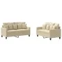 Sofa set with cushions 2 pieces cream fabric by , Sofas - Ref: Foro24-3201650, Price: 447,76 €, Discount: %