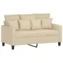 Sofa set with cushions 2 pieces cream fabric by , Sofas - Ref: Foro24-3201650, Price: 447,76 €, Discount: %