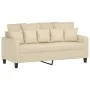 Sofa set with cushions 2 pieces cream fabric by , Sofas - Ref: Foro24-3201650, Price: 447,76 €, Discount: %