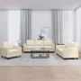 Cream synthetic leather 3-piece sofa set with cushions by , Sofas - Ref: Foro24-3201741, Price: 535,01 €, Discount: %