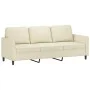 Cream synthetic leather 3-piece sofa set with cushions by , Sofas - Ref: Foro24-3201741, Price: 535,01 €, Discount: %