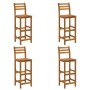 Taburetes de cocina 4 unidades madera maciza de acacia