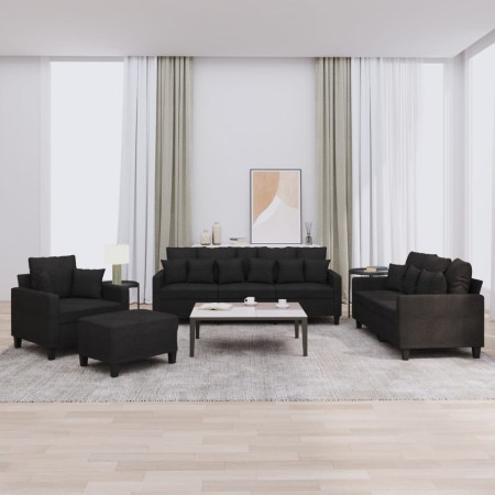 Set Sofas mit Kissen 4 Stück schwarzer Stoff von , Sofas - Ref: Foro24-3201644, Preis: 671,91 €, Rabatt: %