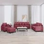 Sofa set with cushions 4 pieces red fabric by , Sofas - Ref: Foro24-3201646, Price: 597,47 €, Discount: %