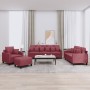 Sofagarnitur mit Kissen 4-teilig aus rotem Stoff von , Sofas - Ref: Foro24-3201646, Preis: 627,20 €, Rabatt: %