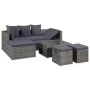 4-teiliges Gartenmöbel-Set und graue PE-Rattan-Kissen von vidaXL, Gartensets - Ref: Foro24-43956, Preis: 391,92 €, Rabatt: %