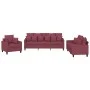 Sofa set with cushions 3 pieces red fabric by , Sofas - Ref: Foro24-3201638, Price: 554,47 €, Discount: %