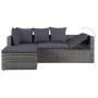 4-teiliges Gartenmöbel-Set und graue PE-Rattan-Kissen von vidaXL, Gartensets - Ref: Foro24-43956, Preis: 391,92 €, Rabatt: %