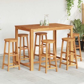 Taburetes de cocina 6 unidades madera maciza de acacia