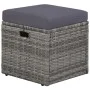 4-teiliges Gartenmöbel-Set und graue PE-Rattan-Kissen von vidaXL, Gartensets - Ref: Foro24-43956, Preis: 391,92 €, Rabatt: %