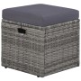 Set de muebles de jardín 4 piezas y cojines ratán PE gris de vidaXL, Conjuntos de jardín - Ref: Foro24-43956, Precio: 395,07 €