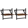 Estantes de pared con barras 2 uds roble ahumado 30x25x30 cm by , Shelves and shelves - Ref: Foro24-836235, Price: 19,43 €, D...
