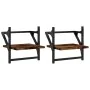 Wandregale mit Stangen 2 Stück Eichenholz 30x25x30 cm in Rauchoptik von , Regale und Regale - Ref: Foro24-836235, Preis: 19,2...