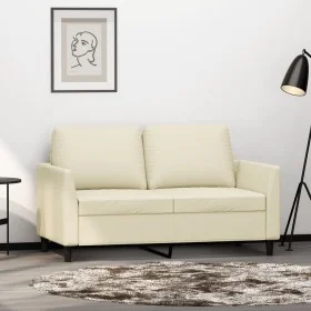 2-seater cream-colored synthetic leather sofa, 120 cm by , Sofas - Ref: Foro24-359329, Price: 196,78 €, Discount: %