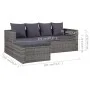 4-teiliges Gartenmöbel-Set und graue PE-Rattan-Kissen von vidaXL, Gartensets - Ref: Foro24-43956, Preis: 391,92 €, Rabatt: %