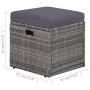 Set de muebles de jardín 4 piezas y cojines ratán PE gris de vidaXL, Conjuntos de jardín - Ref: Foro24-43956, Precio: 395,07 €