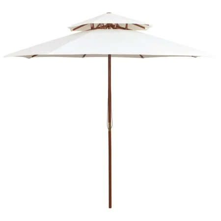Zweistöckiger Sonnenschirm 270x270 cm cremeweißer Holzstab von vidaXL, Sonnenschirme - Ref: Foro24-42964, Preis: 99,24 €, Rab...