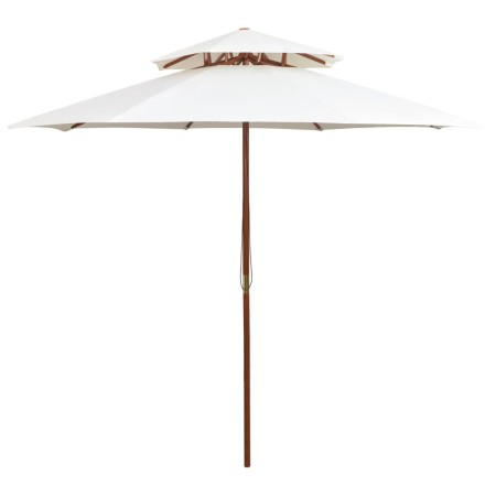 Zweistöckiger Sonnenschirm 270x270 cm cremeweißer Holzstab von vidaXL, Sonnenschirme - Ref: Foro24-42964, Preis: 101,36 €, Ra...