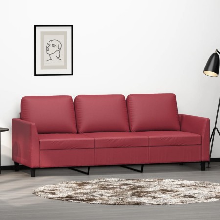 Wine red synthetic leather 3-seater sofa 180 cm by , Sofas - Ref: Foro24-359341, Price: 265,90 €, Discount: %