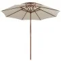 Sombrilla de dos pisos 270x270 cm palo de madera blanca crema de vidaXL, Sombrillas - Ref: Foro24-42964, Precio: 99,24 €, Des...