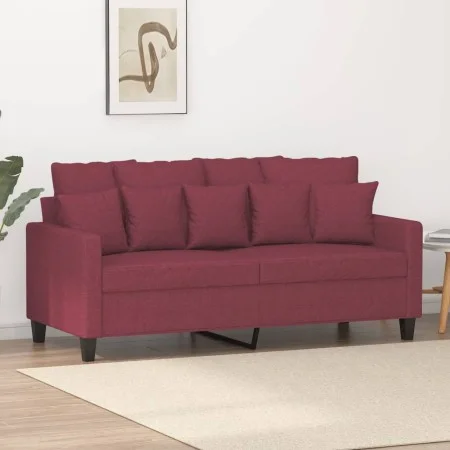 Two-seater red wine fabric sofa, 140 cm by , Sofas - Ref: Foro24-359273, Price: 176,16 €, Discount: %