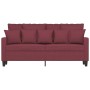 Two-seater red wine fabric sofa, 140 cm by , Sofas - Ref: Foro24-359273, Price: 177,66 €, Discount: %