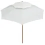 Sombrilla de dos pisos 270x270 cm palo de madera blanca crema de vidaXL, Sombrillas - Ref: Foro24-42964, Precio: 99,24 €, Des...