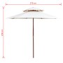 Sombrilla de dos pisos 270x270 cm palo de madera blanca crema de vidaXL, Sombrillas - Ref: Foro24-42964, Precio: 101,87 €, De...