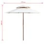 Zweistöckiger Sonnenschirm 270x270 cm cremeweißer Holzstab von vidaXL, Sonnenschirme - Ref: Foro24-42964, Preis: 99,24 €, Rab...