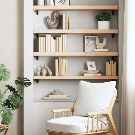 Estante de pared madera maciza de haya 80x20x4 cm de , Estantes y estanterías - Ref: Foro24-356019, Precio: 37,53 €, Descuent...