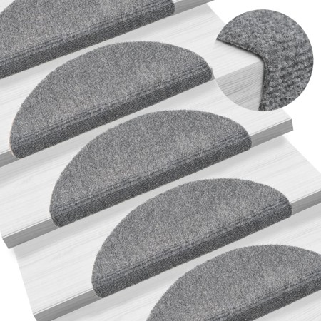 Stair tread mat 15 units punched gray fabric 56x17x3 cm by vidaXL, Stair mats - Ref: Foro24-132693, Price: 45,00 €, Discount: %