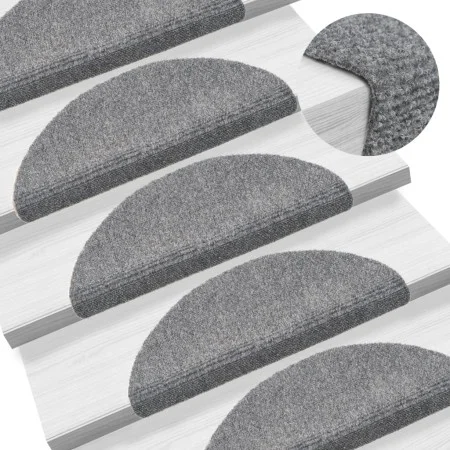 Stair tread mat 15 units punched gray fabric 56x17x3 cm by vidaXL, Stair mats - Ref: Foro24-132693, Price: 48,51 €, Discount: %