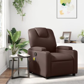 Reclining massage armchair in brown synthetic leather by , Armchairs - Ref: Foro24-372398, Price: 275,05 €, Discount: %