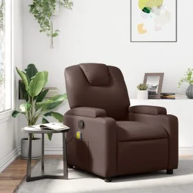 Reclining massage armchair in brown synthetic leather by , Armchairs - Ref: Foro24-372398, Price: 275,07 €, Discount: %