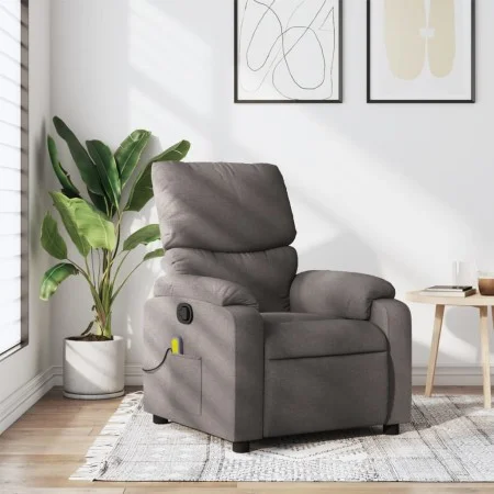 Reclining taupe gray fabric massage chair by , Armchairs - Ref: Foro24-373430, Price: 257,62 €, Discount: %