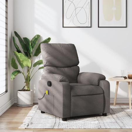 Sillón de masaje reclinable de tela gris taupé de , Sillones - Ref: Foro24-373430, Precio: 213,43 €