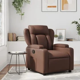 Sillón reclinable de cuero sintético marrón de , Sillones - Ref: Foro24-372429, Precio: 199,98 €, Descuento: %