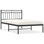 Bed frame with black metal headboard 100x200 cm by , Beds and slatted bases - Ref: Foro24-373686, Price: 70,34 €, Discount: %