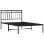 Bed frame with black metal headboard 100x200 cm by , Beds and slatted bases - Ref: Foro24-373686, Price: 67,18 €, Discount: %
