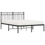 Bed frame with black metal headboard 140x200 cm by , Beds and slatted bases - Ref: Foro24-373692, Price: 110,46 €, Discount: %