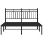 Bed frame with black metal headboard 140x200 cm by , Beds and slatted bases - Ref: Foro24-373692, Price: 110,46 €, Discount: %