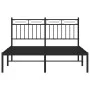 Bed frame with black metal headboard 140x200 cm by , Beds and slatted bases - Ref: Foro24-373692, Price: 108,05 €, Discount: %