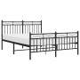 Bettgestell mit Kopf- und Fußteil aus schwarzem Metall, 135 x 190 cm von , Betten und Lattenroste - Ref: Foro24-373708, Preis...