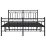 Bettgestell mit Kopf- und Fußteil aus schwarzem Metall, 135 x 190 cm von , Betten und Lattenroste - Ref: Foro24-373708, Preis...