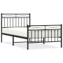 Bed frame with headboard and black metal footboard 100x190cm by , Beds and slatted bases - Ref: Foro24-373703, Price: 76,47 €...